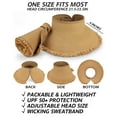 thumbnail image 5 of (2 pack) EINSKEY Women's Sun Visor Hat Packable Straw Floppy Wide Brim Ponytail Hat for Summer Beach Travel Golf Garden, 5 of 8