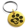 thumbnail image 1 of Stainless Steel Letter B Initial Cat Dog Paws Monogram Engraved Small Medallion Circle Charm Keychain Keyring, 1 of 1