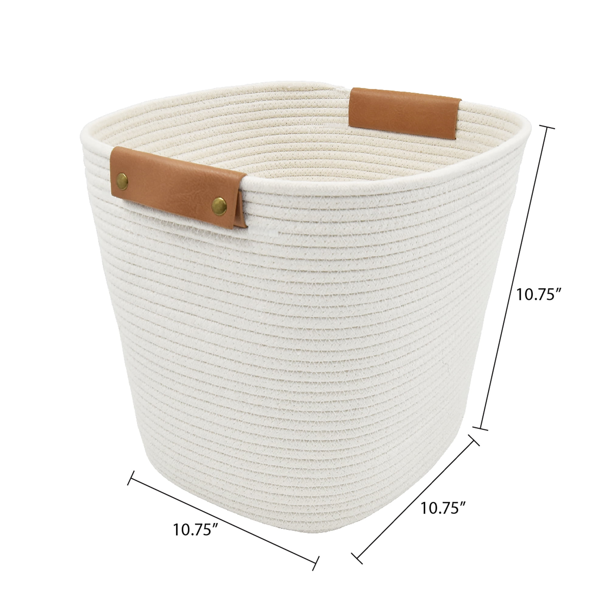 Better Homes & Gardens Medium White Cotton Rope Decorative Storage Basket