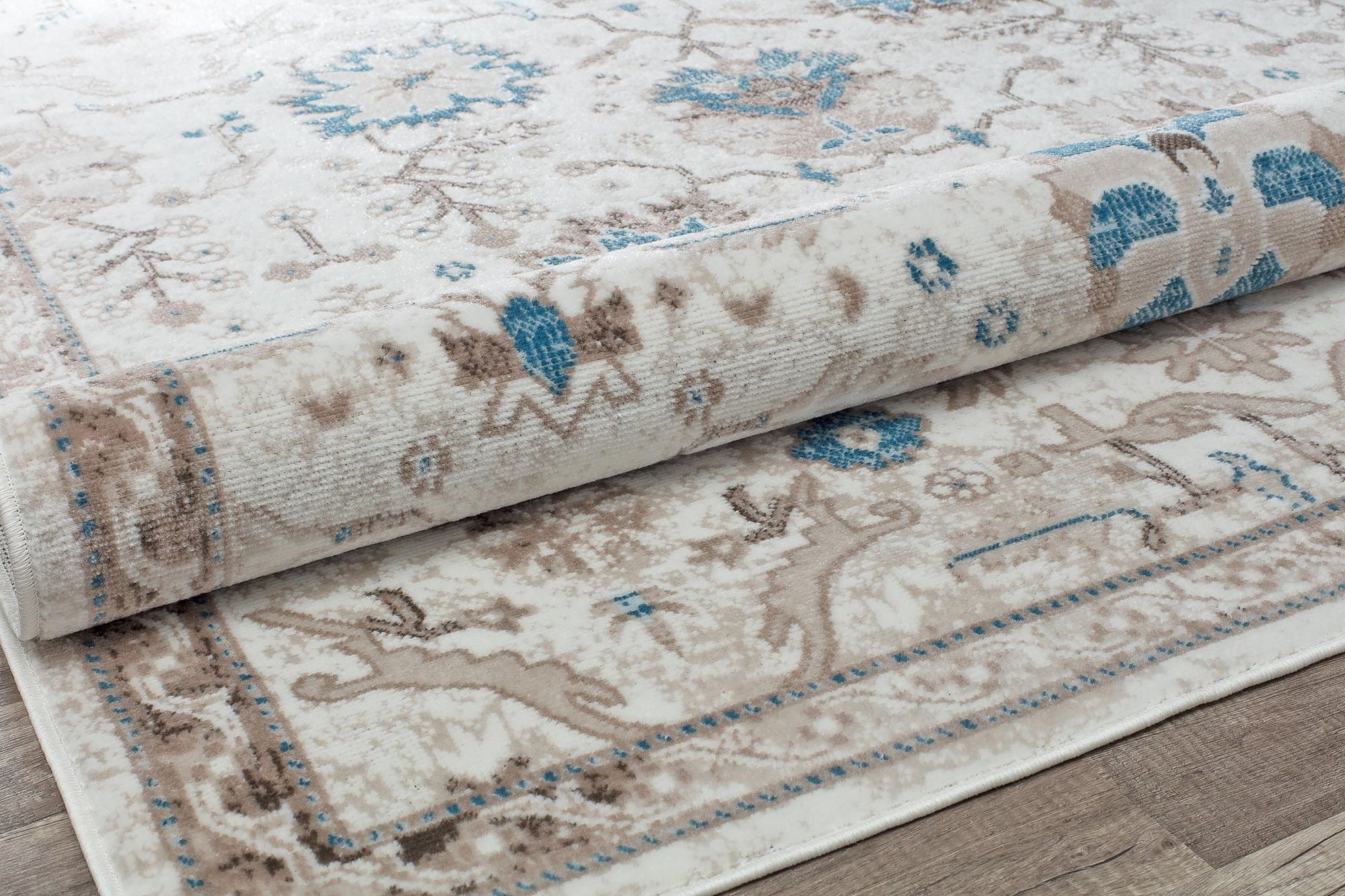 Freida FY55B Honeysuckle Vintage Farmhouse Cream Area Rug, 2'6"x8'