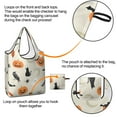 thumbnail image 4 of 5 Pack Foldable Shopping Bag,Beige Halloween Pumpkins Ghosts and Bats Reusable Grocery Bags with Pockets,Large Reusable Tote Bags with Handles Waterproof & Lightweight, 4 of 6