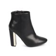 thumbnail image 2 of Qupid DC09 Women Leatherette Almond Toe Metallic Chunky Heel Ankle Bootie, 2 of 5