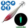 thumbnail image 2 of Señuelo Pesca Luminoso Anzuelos Calamar Anzuelo Artificial Cebos Jigging () Rojo Y Blanco, 2 of 4