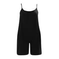 thumbnail image 5 of Caywon Womens Fashion Summer Solids Pocket Detail Casual Sleeveless Strappy Jumpsuit One Piece Romper Comfortable Lightweight Fabric Loose Fit Black S, 5 of 5