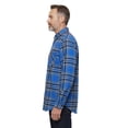 thumbnail image 4 of Turtle Bay New York Men's Blue Plaid  Fleece Overshirt with Chest Pockets — Button Front, 4 of 5