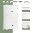 thumbnail image 4 of EUROCO Bathroom Floor Storage Cabinet,Bathroom Storage Unit,Freestanding Cabinet with 2 Drawers and 2 Doors,Adjustable Shelf,11.8 x 23.6 x 43.3 Inches,White, 4 of 7