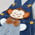 thumbnail image 5 of KIDSCOOL SPACE Baby Summer Cotton Denim 3D Monkey Soft Shorts Overalls, 5 of 5