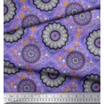 thumbnail image 2 of Soimoi Velvet Fabric Floral Mandala Printed Fabric 1 Yard 58 Inch Wide, 2 of 3