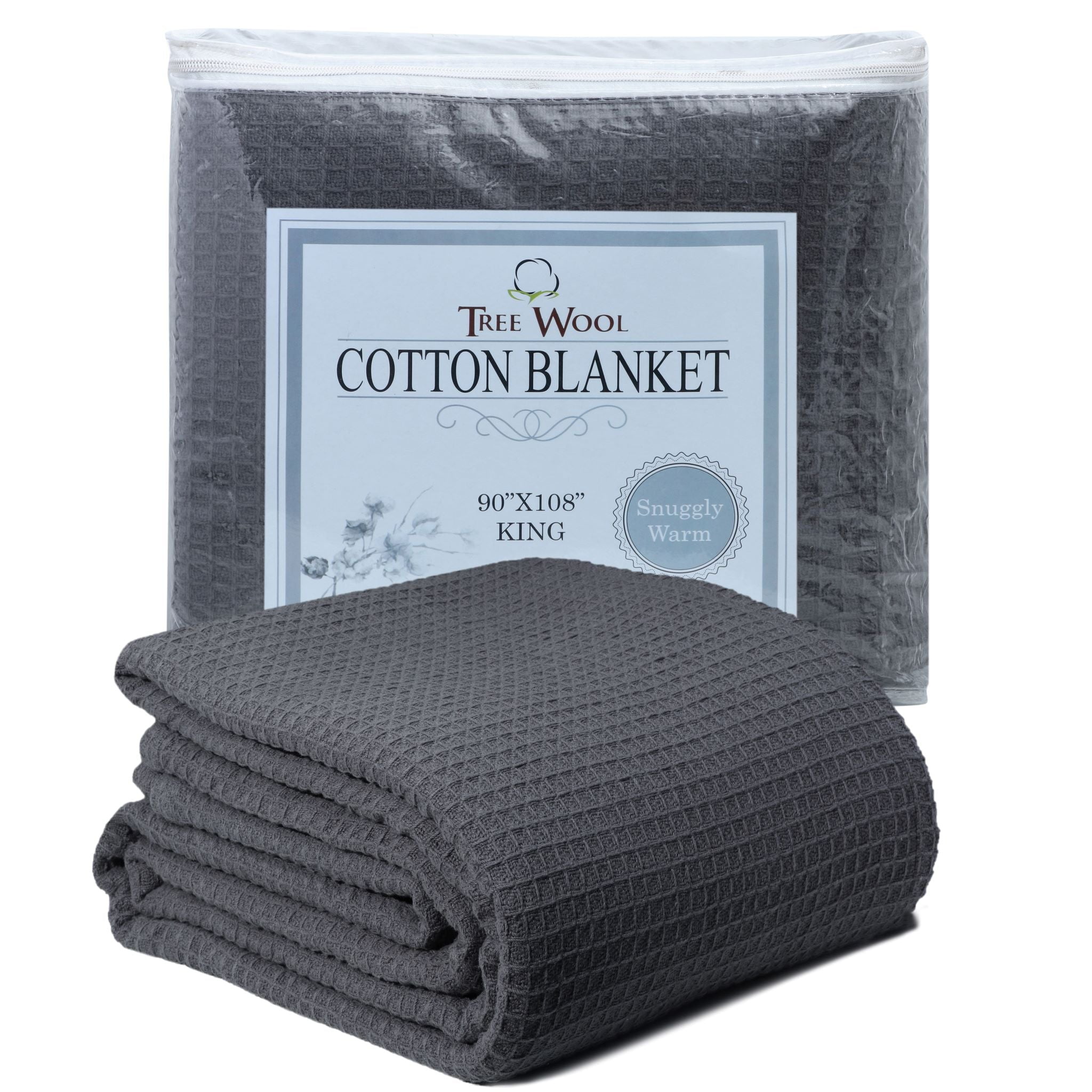 TreeWool Waffle Weave 100 Cotton Breathable Blanket 420 GSM
