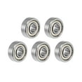 thumbnail image 5 of Uxcell ABEC3 Z1 Level  Deep Groove Ball Bearings Metric Double Shielded Chrome Steel Silver Tone 5pcs 0.2''x0.55''x0.2'', 5 of 5