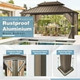 thumbnail image 5 of Mellcom 10' x 13' Hardtop Gazebo Galvanized Steel Outdoor Canopy Aluminum Frame, 5 of 7