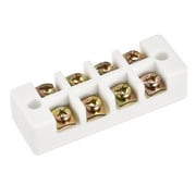 Uxcell Porcelain Ceramic Terminal Block 4 Way High Temperature 66x24x17.3mm for Wire Connector