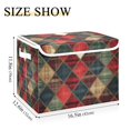 thumbnail image 5 of Yayeee Collapsible Storage Bin with Lid Fabric Closet Decorative Basket with Handles, Dark Tartan Pattern, 5 of 7