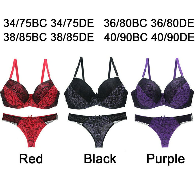BL953 Women Big Size Bra Red/Purple/Black/Khaki Color Spandex Satin  Embroidery Underwear Have 36