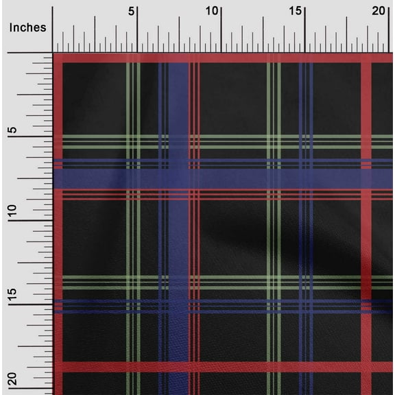 oneOone Organic Cotton Poplin Twill Fabric Madras Check Decor Fabric Printed BTY 42 Inch Wide