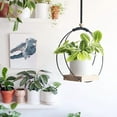 thumbnail image 7 of 2PCS Boho Hanging Holder - Indoor Outdoor Ceiling Planter with Wood Base & Metal Frame, Wall/Window Mounted Display Shelf for Living Room, Balcony, Patio & Home Decor, 7 of 7