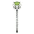 thumbnail image 3 of 1.465 ct Round Cut Natural Peridot Solitaire with Accents Engagement Ring for Women in 18K White Gold, 3 of 5