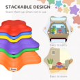 thumbnail image 3 of Multi-Color Balance Stepping Stones - 6 PCs | Obstacle Course for Indoor/Outdoor Play | Durable Plastic River Rocks | Improves Coordination & Balance | 14.4" x 14.4", 3 of 7