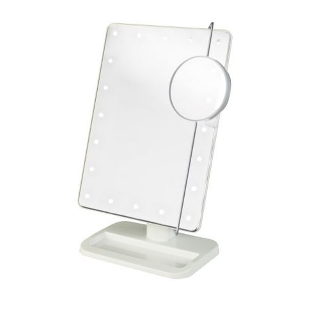 Jerdon Style LED Lighted Makeup Mirror Includes 10x Adjustable Spot