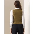 thumbnail image 4 of DARING DIVA Women's Vintage Velvet Vest Button Down Steampunk Waistcoat XL Khaki, 4 of 6