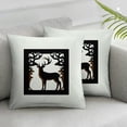 thumbnail image 3 of nygtbtfer Throw Pillow , Dear Antler Pillow Cover for Sofa Bed Couch, Rustic Wild Animals Cushion Cover, Animals Hunting Theme Decorative Square Pillow Case, Green White, 3 of 7