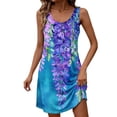 thumbnail image 3 of Otvok Women's U Neck Dresses Sleeveless Tank Mini Loose Fit Breathable Summer Vacation Beach Casual Sundress, 3 of 7