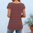 thumbnail image 4 of ZUKMRJPC Womens Summer Tops Short Sleeve Crewneck Polka Dot Button Down Pullover Tees Casual Loose Fit Basic Tunic Shirts, 4 of 7