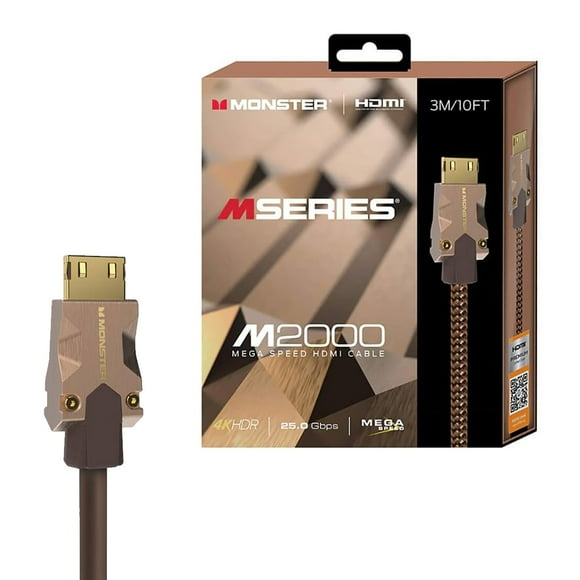 Monster - Câble HDMI Haute Vitesse Série m 2000, 25GBPS, Longueur 10 Pieds
