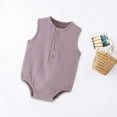 thumbnail image 3 of BLVB Newborn Baby Boys Girls One Piece Romper Bodysuit Toddler Sleeveless Button down Jumpsuit Summer Clothes, 3 of 3