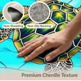 thumbnail image 6 of ODIKA 8'x10' Washable Area Rug Nautical Turtle Teal Stained Ocean Mosaic Entryway Beachy Cherry for Dining Room, Large Office, Lounge, Non-Slip Chair-Friendly Mat, 6 of 7