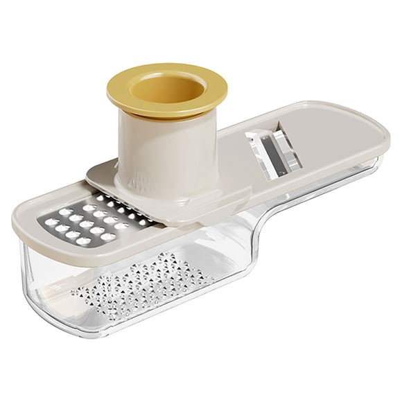 Beige Multi Functional Household Stainless Steel Wire Slicer Ginger And Garlic Hand Grinder Cutting Tool Plastic Material 5.1X4X15.5 Cm Size Color Beige