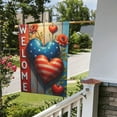 thumbnail image 5 of 4th Of July Patriotic Welcome House Flag 12.5x18 Inch Double Sided USA Hearts Blue Red Memorial Day Independence Day Outside Yard Party Decoration 1 Flag, 5 of 5