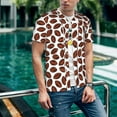 thumbnail image 6 of Zufioo Coffee Rugby Print Men's Baseball Short Sleeve, Moisture Wicking Button-Down Hip Hop Tee-4X-Large, 6 of 7