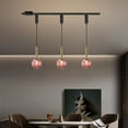 thumbnail image 2 of Kiven H-Type Track Lighting, 3-Light Modern Halo Track Pendant Light with Glass Shade & E12 Socket, Track Light Pedant Adjustable Length for Bedroom Kitchen Island, 2 of 7
