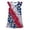 Z3 Blue, variant on Trendfront GirlsDress Crew Neck Sleeveless Red White Blue Stripe Pattern Flutter Sleeve Soft Cotton Nightgown