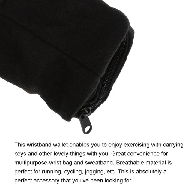 Bnineteenteam Cartera Deportiva para la mu?eca, Bolsillo con Cremallera y Pulsera para Correr, Caminar, Tenis, Senderismo (Negro) Ecomeon no
