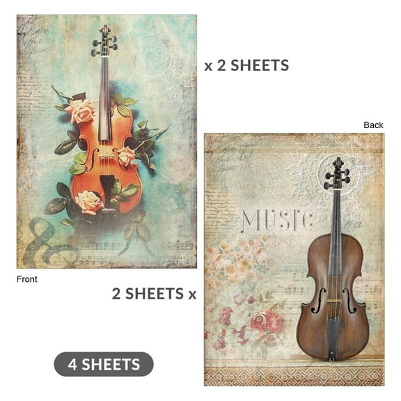 Little Birdie Decoupage Filament Paper A4 2/Pkg-Tuneful Moments