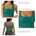 thumbnail image 4 of Camiseta sin mangas acanalada para mujer, camiseta sin mangas corta sin mangas, ajustada, de Color puro, para verano y primavera, 4 of 5