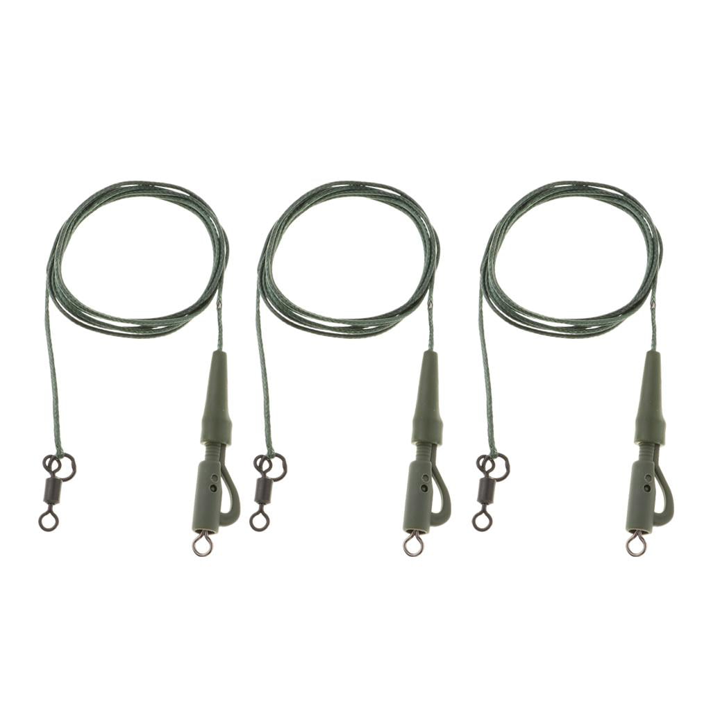 80cm Strong Leadcore Leaders Carp Fishing Hair Rigs with Swivel Sleeve Snap 