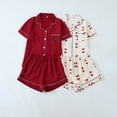 thumbnail image 2 of Fengactive 2PC Cute Printed Pajamas Sets for Women Button Up Short Sleeve Nightwear Lounge Sleepwear, 2 of 5