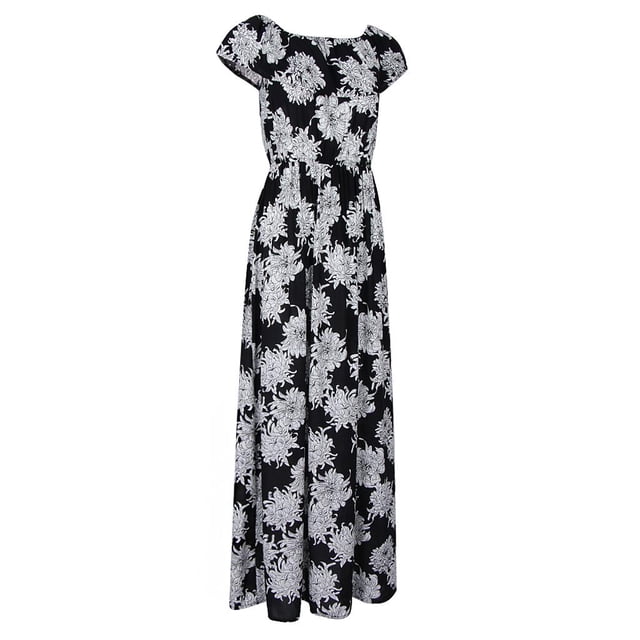 Vestido Elegante de Mujeres Transpirables Ropa de Playa Poliéster Suave Cómoda Elegante Sensación METRO Baoblaze Vestido sin tirantes floral de la playa