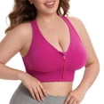 thumbnail image 4 of Mifsaly Plus Size Front Closure Bra for Women Wireless Sports Bralette with Zipper Wide Straps Full Coverage Support Comfort Bras Workout Underwear, 4 of 6