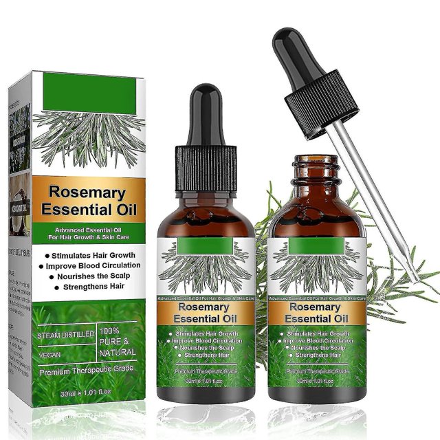 Rosemary Oil for Hair Growth, Rosemary Essential Oil for Hair Growth and Skin Care, Improve Hair Loss and Nourish 2pcs