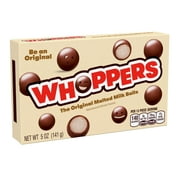 Whoppers Malted Milk Balls Chocolate Candy, Movie Size, 5 Oz.