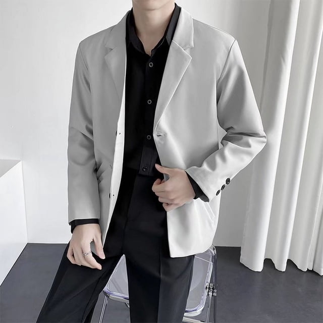 Chaqueta de traje informal de moda para hombre, primavera y otoño, estilo rufián, estilo callejero, holgado, elegante, pequeño traje superior