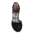 thumbnail image 3 of Badgley Mischka Girls Metallic Mary Jane Heel with Pearl & Rhinestone Straps (Little Kid–Big Kid), Black Patent, Size: 1, 3 of 9