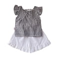 thumbnail image 5 of NIEWTR Toddler Baby Girl Summer Clothes Outfit Funny Letter T Shirt Top Short Set Infant Girl Clothes 6 12 18 months 2T 3T 2Pcs Summer Beach Outfits 12-18 Months,Black, 5 of 8