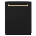 thumbnail image 2 of ZLINE Autograph Edition 24" Monument Series 3rd Rack Top Touch Control Tall Tub Dishwasher in Black Matte with Polished Gold Handle, 45dBa (DWMTZ-BLM-24-G), 2 of 2
