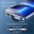 thumbnail image 4 of Case for iPhone14 13 12 11 Pro Max Plus Shockproof Full Lens Protection Double Sided Buckle Magnetic Clear Lens Metal Cover,Silver,for iPhone 13 ProMax, 4 of 6
