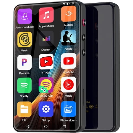 144GB MP3 Player with Bluetooth and WiFi, 4" Full Color Touch Screen MP4 Music Player with Parental Control, Spotify,Pandora,YouTube, Android Mainstrem Media MP4 Music Player for Kids up to 1TB,Black